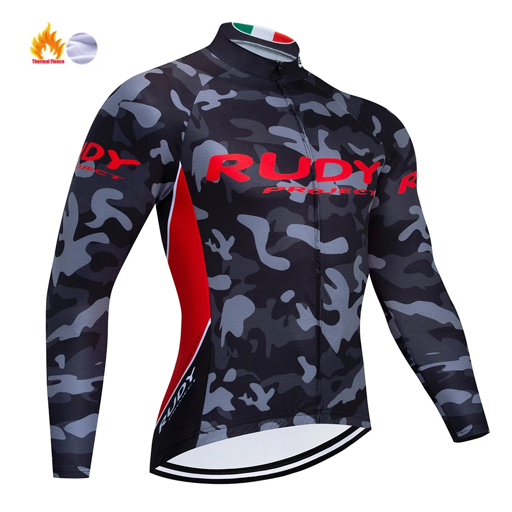 RUDY Team зимние термоноски Radfahren Trikots Langarm Ropa Ciclismo MTB Fahrrad Rock Racing Kleidung Fahrradbekleidung - Цвет: A-1