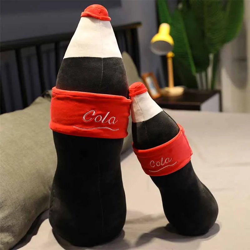 

45/60/80/110cm Funny stuffed cola bottle plush toy Real life cola drink shape pillow Home sofa decoration cushion Luxury filling