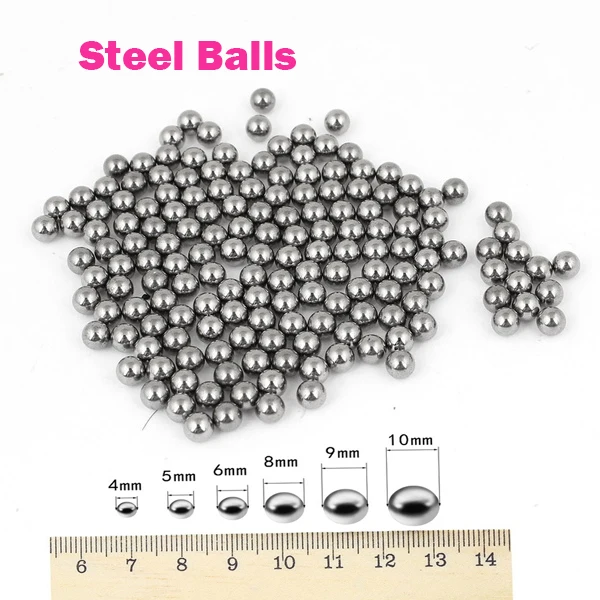 Bolas de acero de diámetro 4/5/6/7/8/9/10mm para Catapulta de rodamiento, tirachinas de acero inoxidable, venta al por mayor