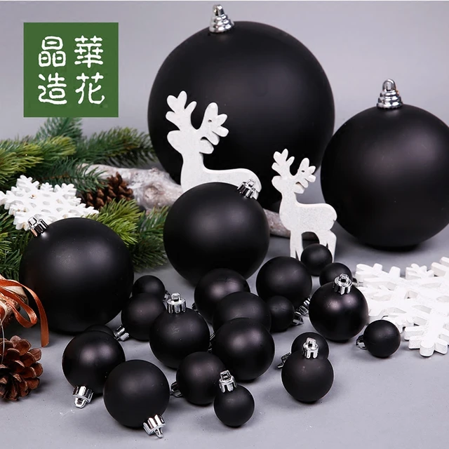 Shiny Christmas Ornaments, Black