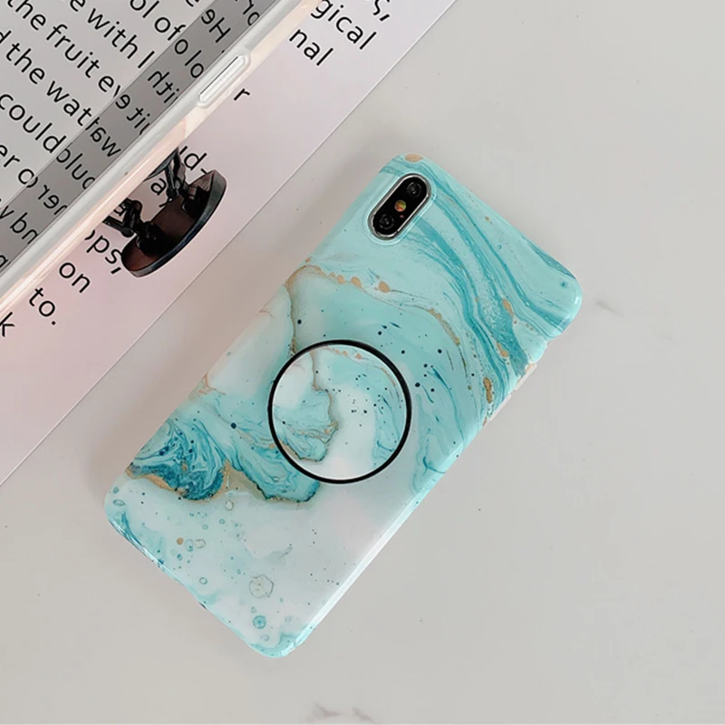 Винтажный мраморный чехол для телефона для iphone 11 pro XS Max XR X, мягкий силиконовый чехол-держатель для iphone 7, 8, 6, 6s plus, 11, задняя крышка - Цвет: T3