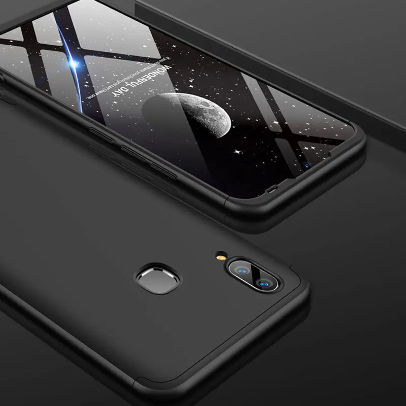 Vivo Y91 Y93 Y95 360 чехол 360 градусов полный чехол матовый чехол для Vivo Y 91 93 95 VivoY95 VivoY93 противоударный чехол со стеклянной пленкой
