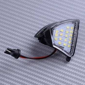 

DWCX White Car Left 18 LED 50,000 Hours Under Side Mirror Puddle Lamp Light Fit for Volkswagen Golf5 MK5 R36 Passat B6 Jetta EOS