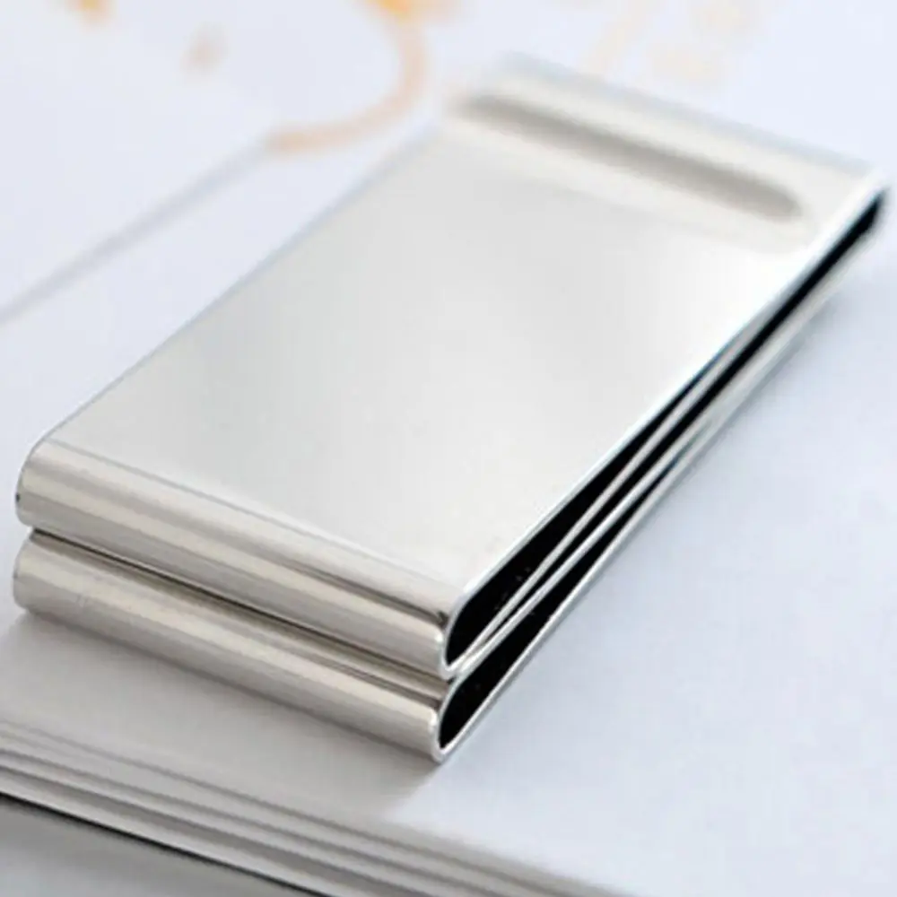 Metal Stainless Steel Money Clips Men's Cash Bill Clamp Holder Slim ID Credit Card Folder Fashion Simple Wallet For Men Women