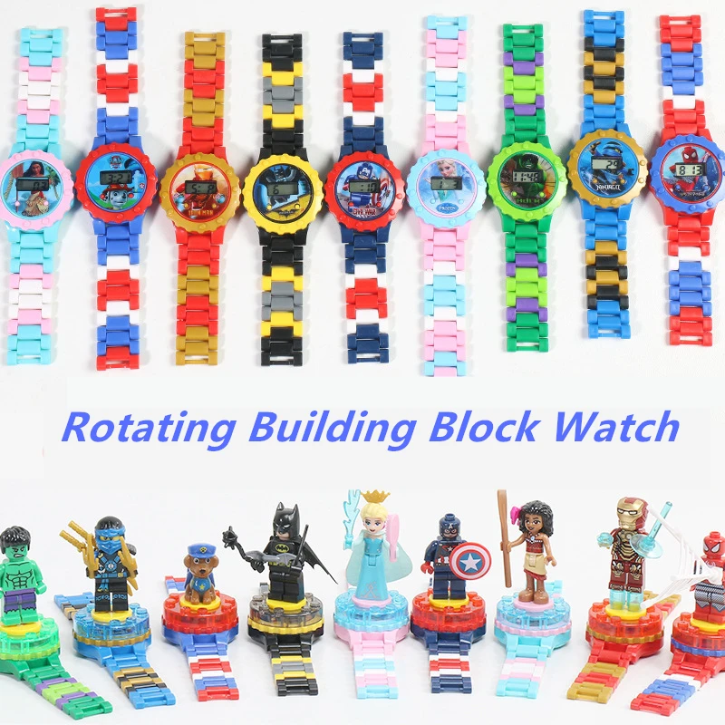 

21 Style Children Watch Building blocks Ninjagoed Spidermen Figures Bricks Toys Compatible with Legoed Minecrafted kids watches