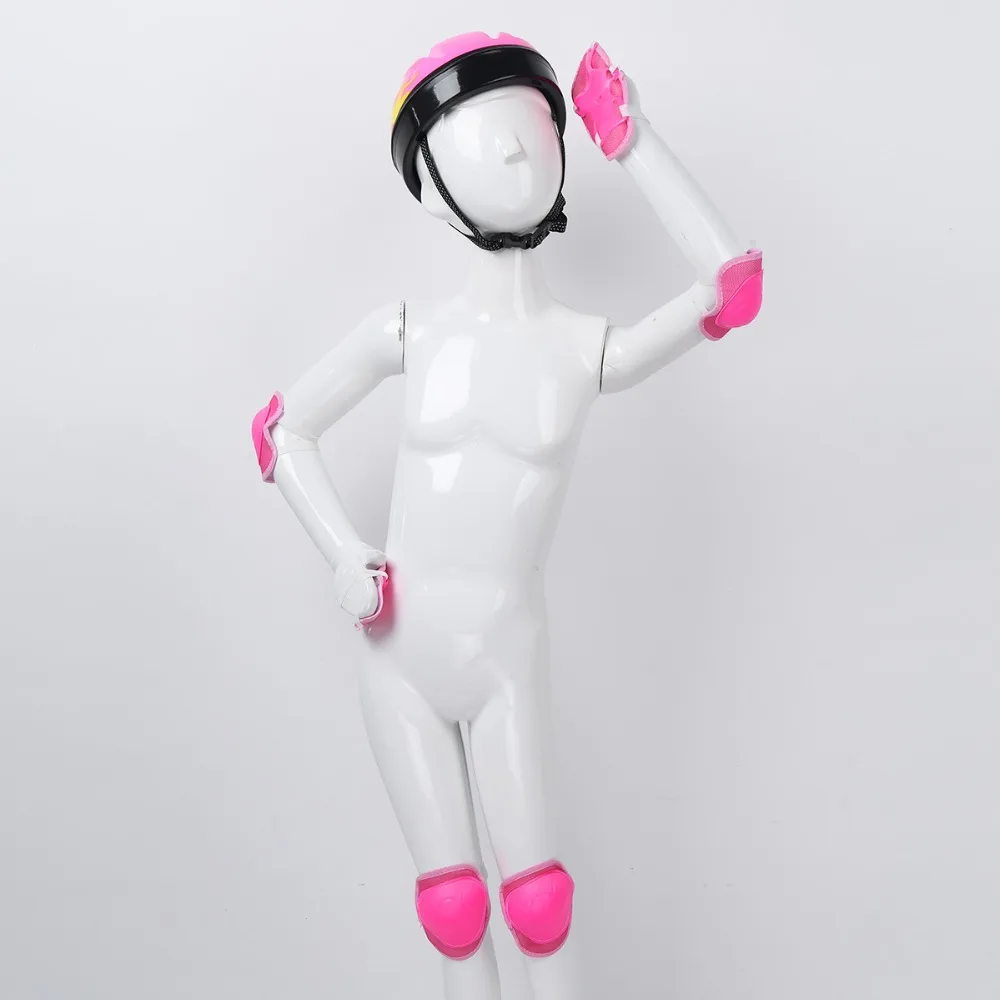 7Pcs Kids Bicycle Helmet Protective Gear Outfit Knee Wrist Guard Elbow Pad Set for Scooter Skateboard Roller Skating Cycling