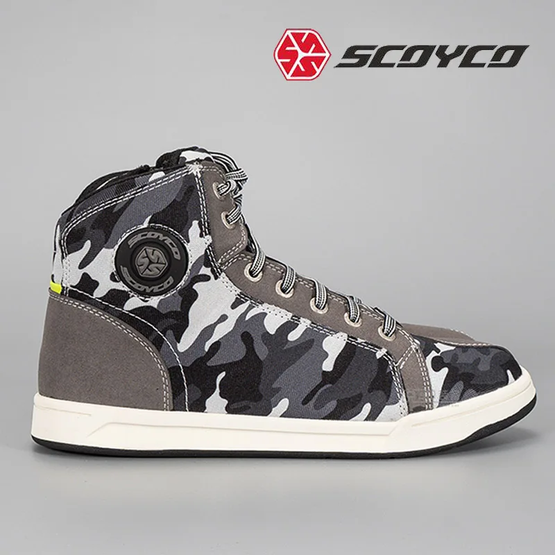 Men's Leisure Motorcycle Boots SCOYCO Motorbike Riding Shoes Motocross Motorcycle Racing Boot Moto Biker Equipment Shoe Ankle