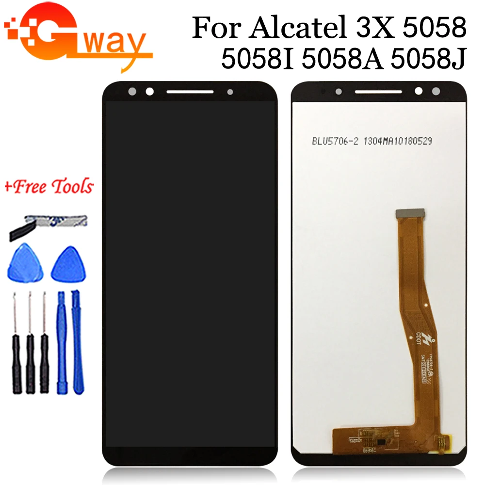 

5.7" for Alcatel 3X 5058 5058A 5058I 5058J 5058T 5058Y LCD display touch screen components digitizer assembly repair parts+tools