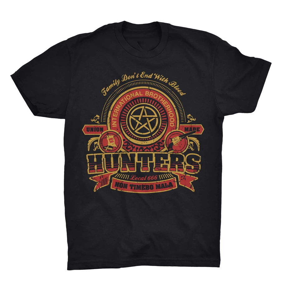 

Supernatural T Shirt Winchester Brothers Hunters Team Sam Dean Bobby Top Quality Tee Shirt
