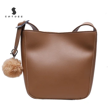 

Fashion Leisure Wild Leather Bucket Bag Vintage Shoulder Messenger Bag Women's Handbags Ladies Small Crossbody Bags For Women