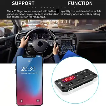 

Wireless 5.0 Car Audio Module 5V/ 12V Car Audio Bluetooth Mp3 Decoder Board Multifunctional Audio Input