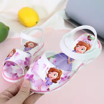 

Kid shoe Children PU leather sandals Fashion cartoon Sophia sandals boy's beach sandals girl's holiday shoes Elsa sandals