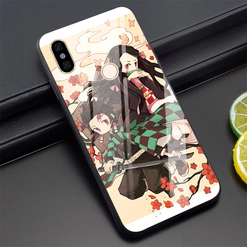 K3005908 Чехол для телефона с аниме Kimetsu no Yaiba для Xiao mi Red mi Note 5 Чехол A1 A2 mi 8 Lite mi 9 F1 4X 6A Note 5 5 7 Pro закаленное стекло - Цвет: K3005908