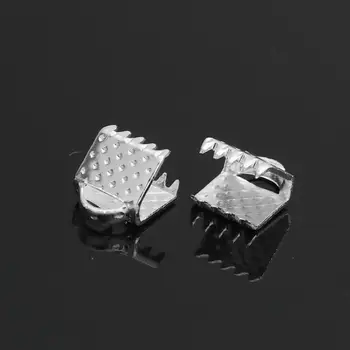 

8Seasons Metal DIY Making Necklace Bracelets Cord End Caps Ribbon Crimp End Findings Silver Plated Accessories 6mmx8mm, 300 PCs