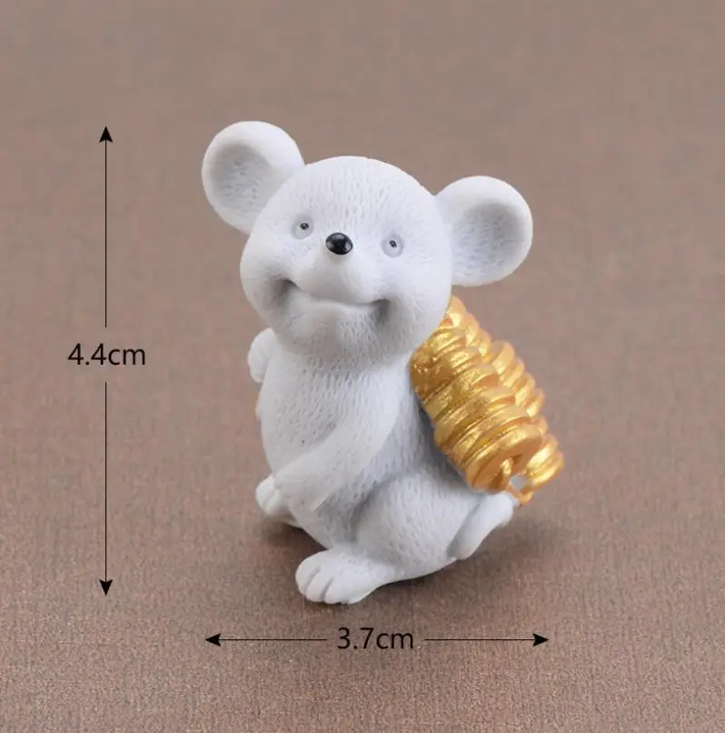 Money Fortune Cartoon Mouse bear mouse Ornaments Rich Mice Small Statue Little Figurine Crafts Cute Animal home Decoration - Цвет: Красный