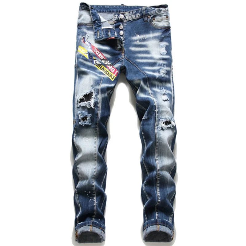 2021 Nieuwe Designer DSQUARED2 Denim Gaten Broek Biker Homme Ripped Coolguy  D2 Jeans DSQ2 Mannen Broek Dsq|Jeans| - AliExpress