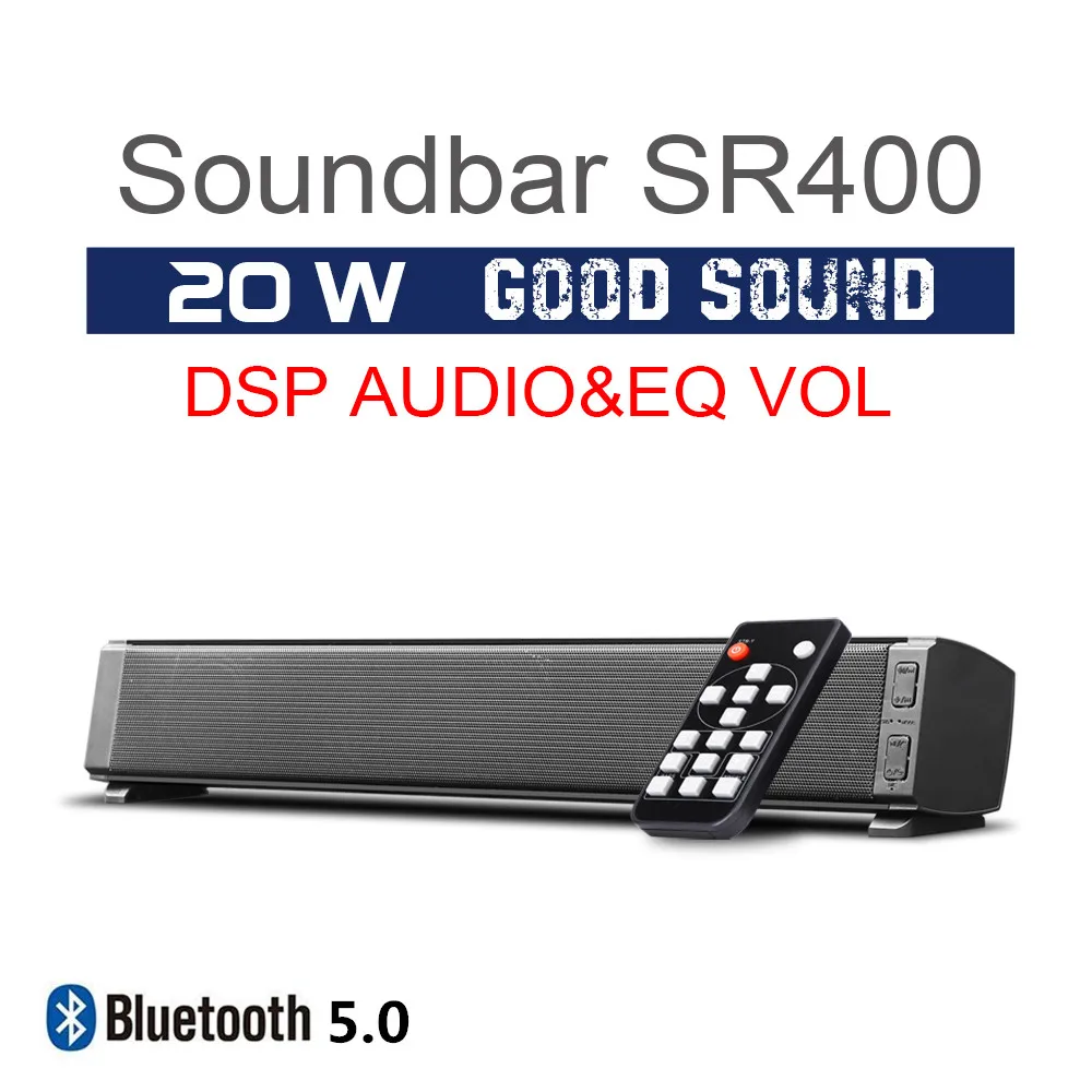 Online HYASIA 20W Barra de sonido portátil Bluetooth CP TV altavoz estéreo inalámbrico TF Subwoofer Columna 2 efectos de sonido QE agudos Ajuste de graves