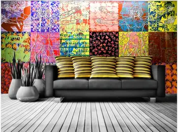 

Custom photo wallpapers 3d murals wallpaper for walls Mediterranean style colorful parquet tooling wall decoration painting