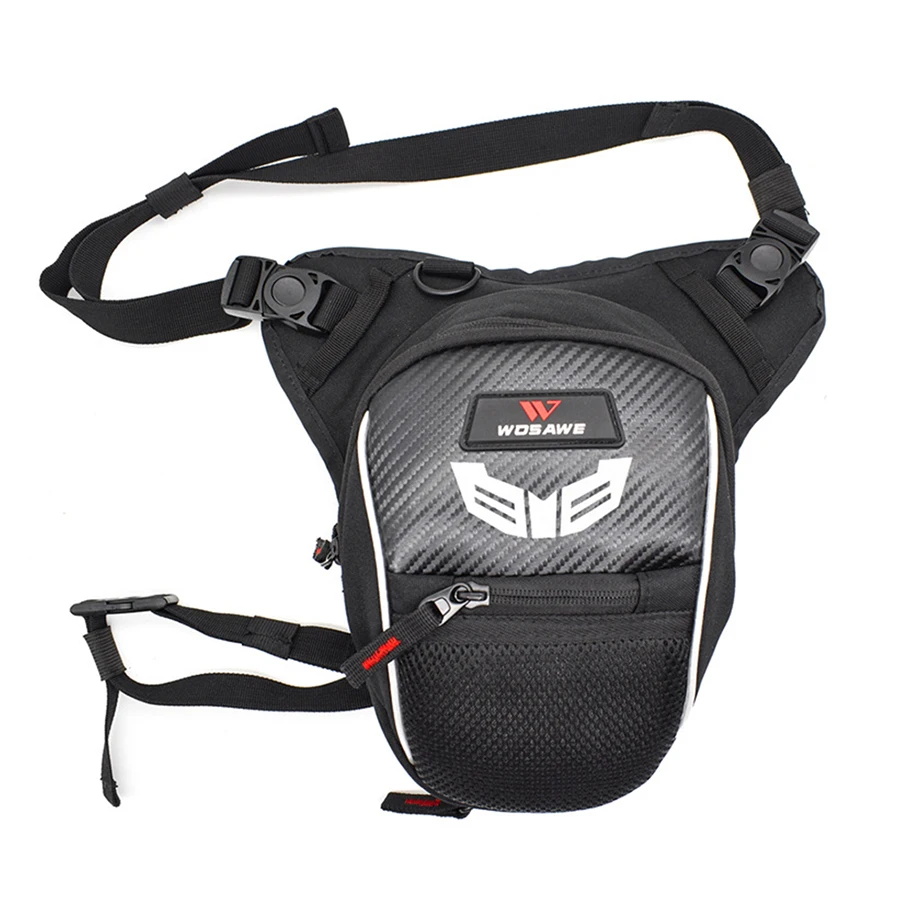 Motorcycle Drop Leg Bag Waist Bag Hiking Travel Tactical Pouch w/Reflective Logo