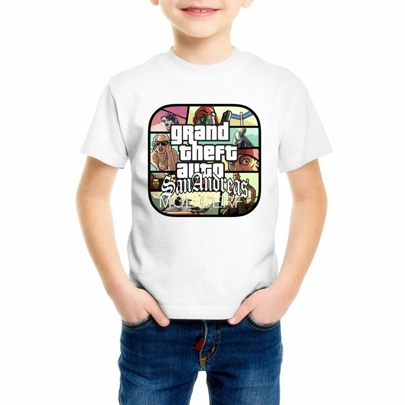 Футболка для мальчиков и девочек с 3D рисунком Grand Theft Auto GTA 5 футболка короткими