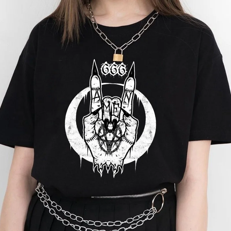 HAHAYULE-JBH, Amen, 666, Devils Hands, Забавный принт, футболка для мужчин и женщин, короткий рукав, хлопок, o-образный вырез, футболки, уличный стиль, готика, футболки