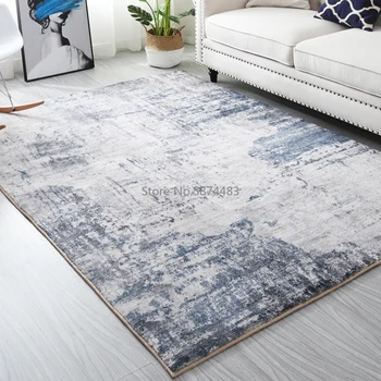 

Nordic Mediterranean Living Room Carpet Abstract Art Carpet, Soft Bedroom Carpet