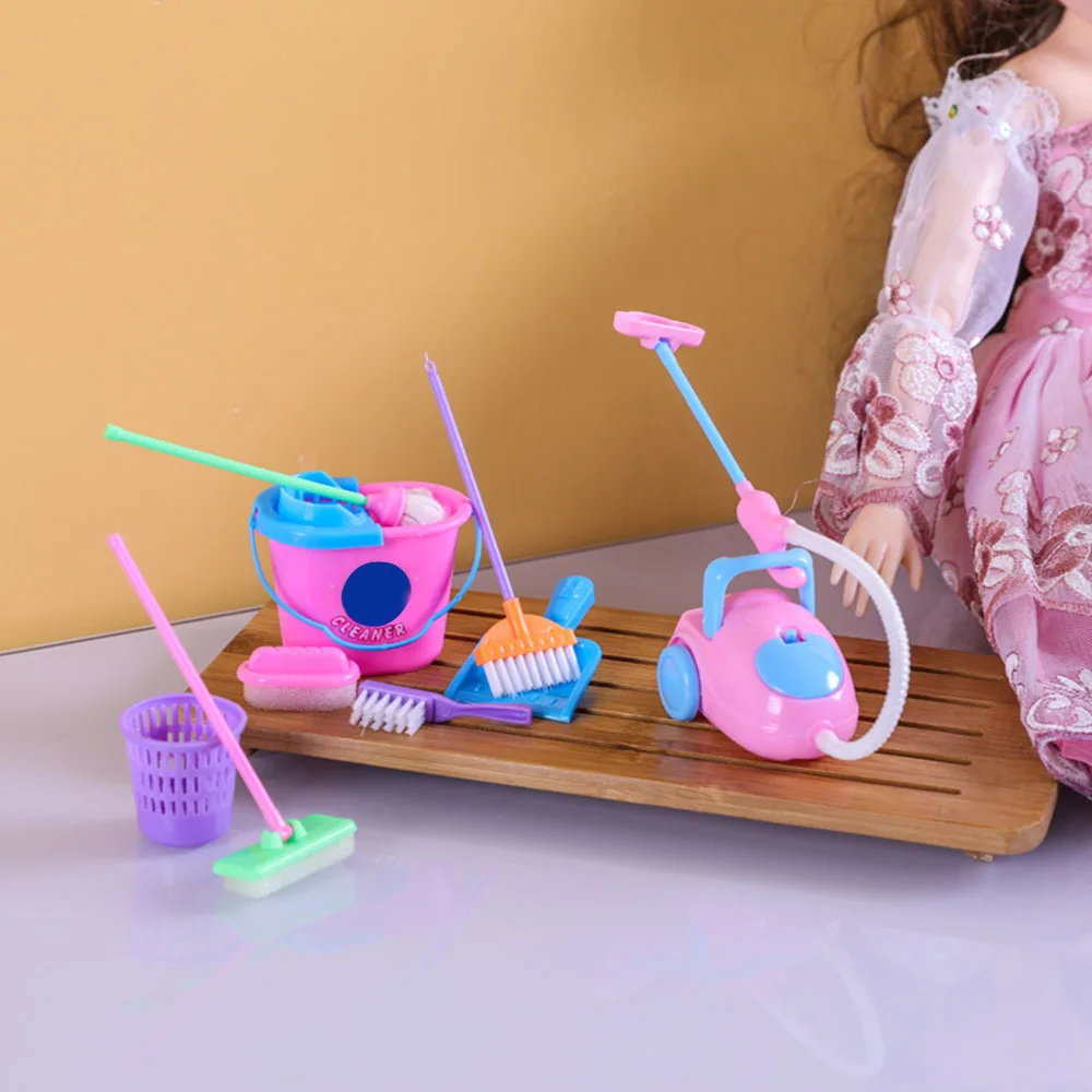 9 шт., интерактивные ролевые игрушки для работы по дому, Имитационные кухонные инструменты для уборки дома, напольная метла, игрушка для раннего образования ребенка