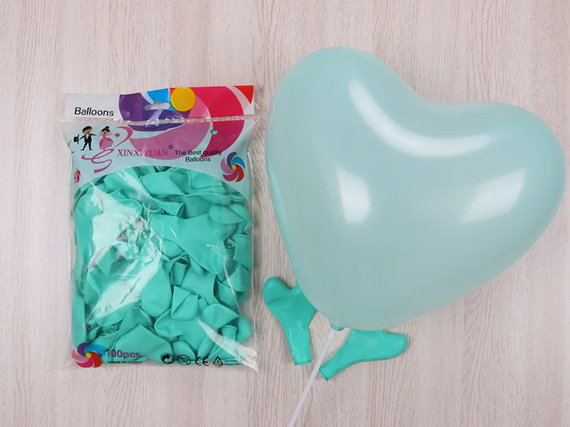 macaron mint green 100 шт латексные шары в форме сердца в форме макарон, свадебные вечерние шары для душа, вечерние шары для украшения дня рождения, Дня Святого Валентина - Цвет: macaron mint green