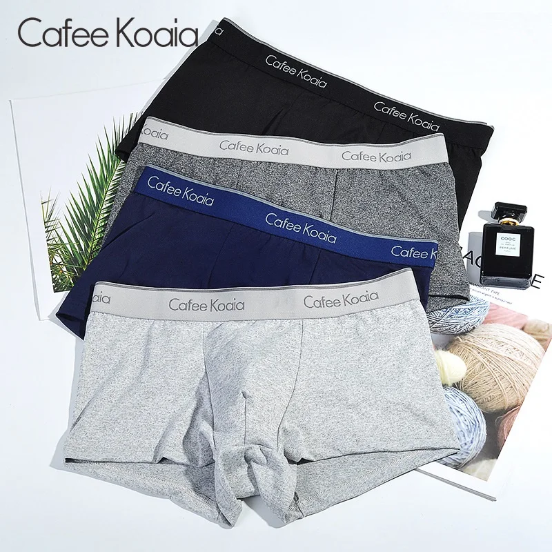 

Cafee Koaia Men's Underwear Man Boxer Antibacterial Breathable Solid Flexible Shorts Boxers Homme Male Panties Underpants