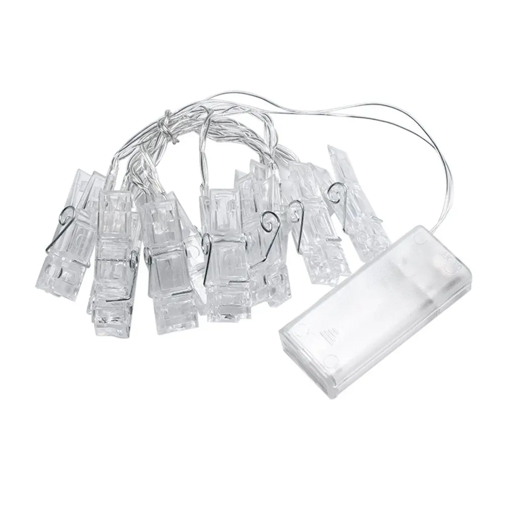 

Mini 10 LED Pos Clip Battery Powered Christmas lights Holiday Party Wedding Home Decoration Lights With Battery Box