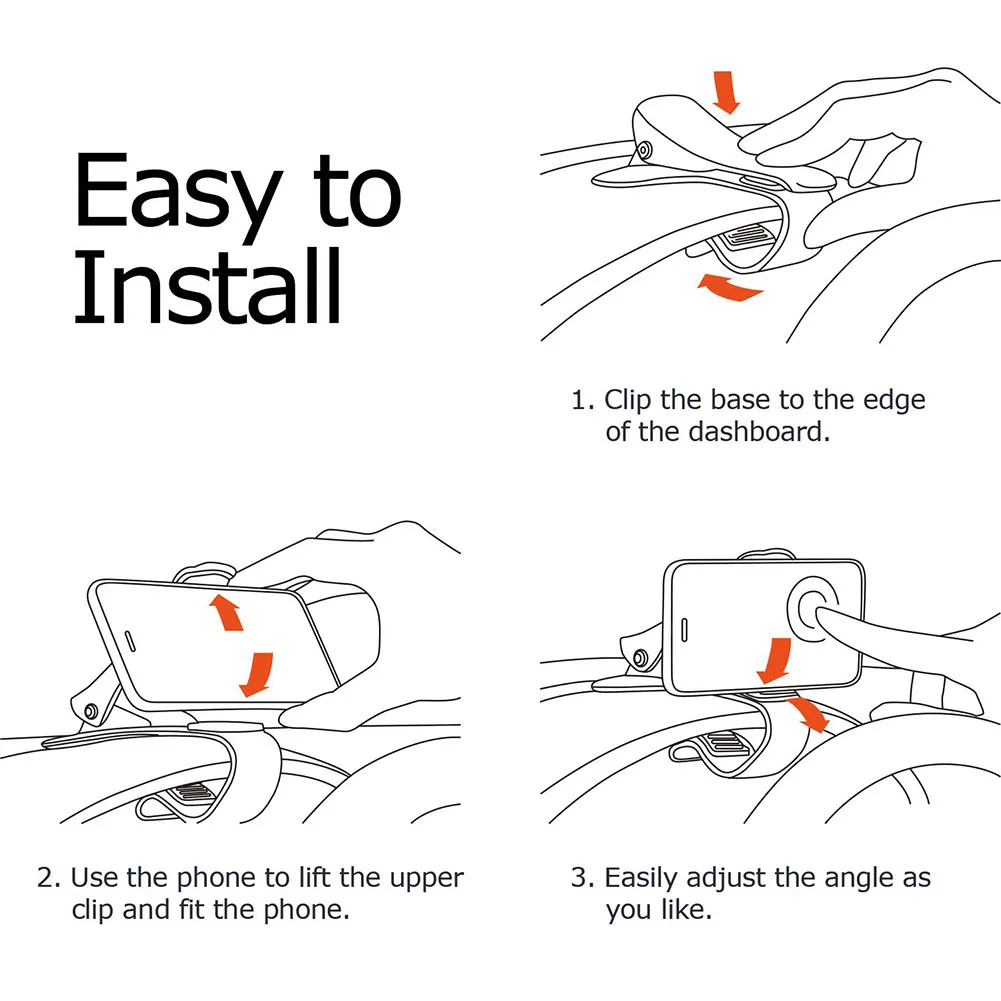 Автомобильный держатель для телефона, 360 градусов, gps навигация, приборная панель, держатель для телефона в автомобиле, универсальный держатель для мобильного телефона с зажимом, подставка, кронштейн
