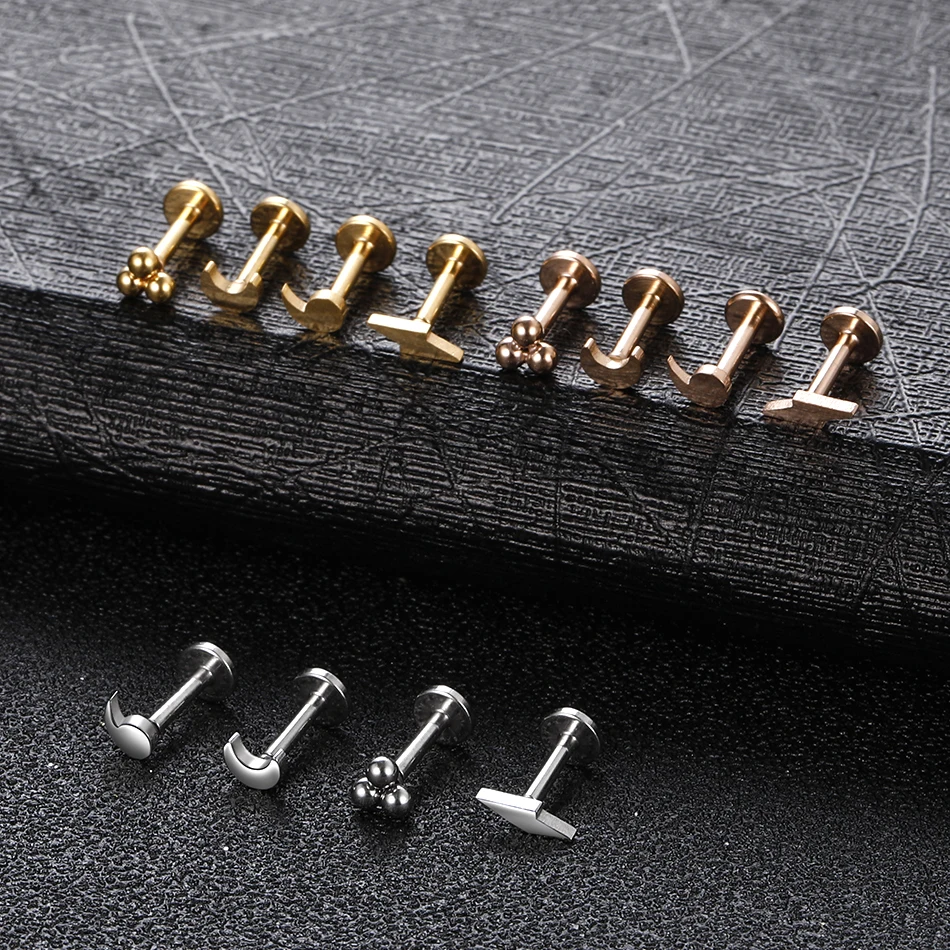 1PC Chirurgenstahl Mond Blitz Ohr Helix Piercing Oreja Tragus Piercing Labret Lippen Ringe Ohrringe Ohrstecker Nase Piercing Schmuck – Detail 6