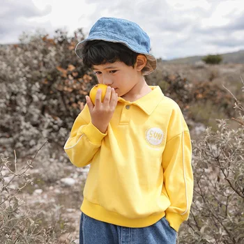 

Boys polo shirt long sleeve autumn clothes 2020 new children's Lapel top Japanese and Korean version fresh style single wear