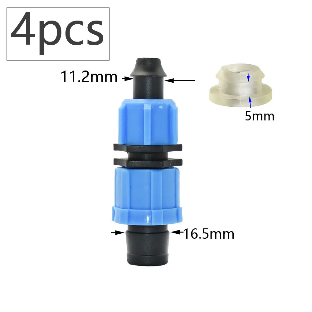 16mm 5/8'' Drip Irrigation Tape Shut-Off Valve Elbow Tee End Plug Thread Lock Connector Garden Watering Pipe Hose Joints