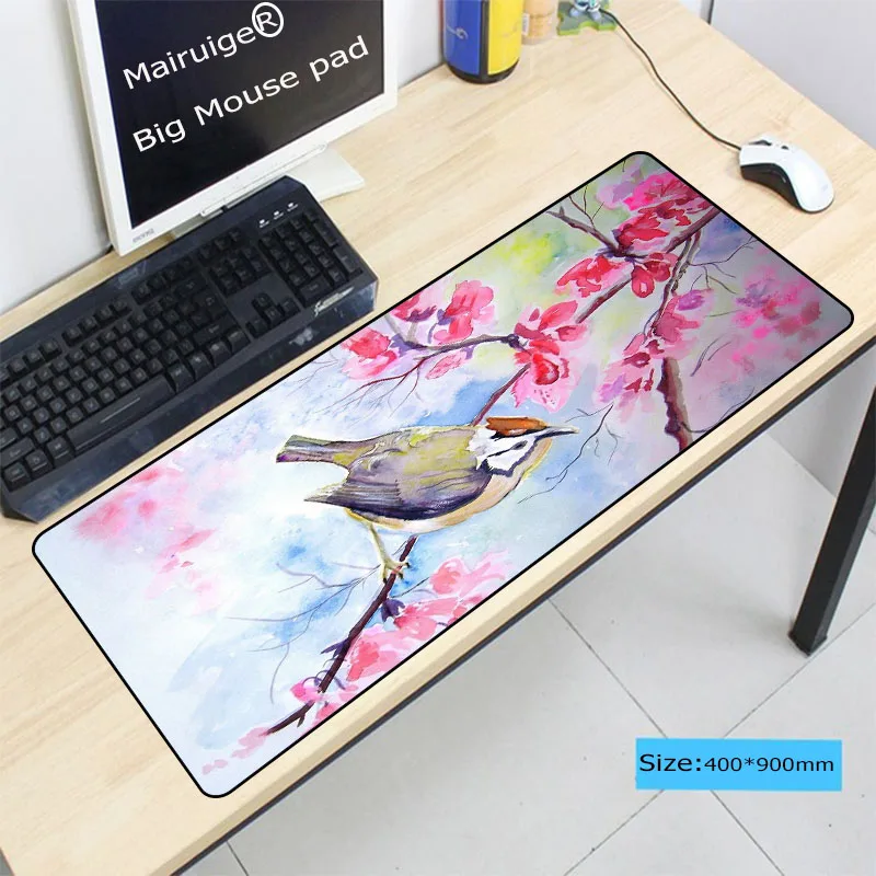 Flower and Bird Large Speed Mouse Pad Gamer Desk Mousepad Best Wife Girl Friend Sister Gift for LOL