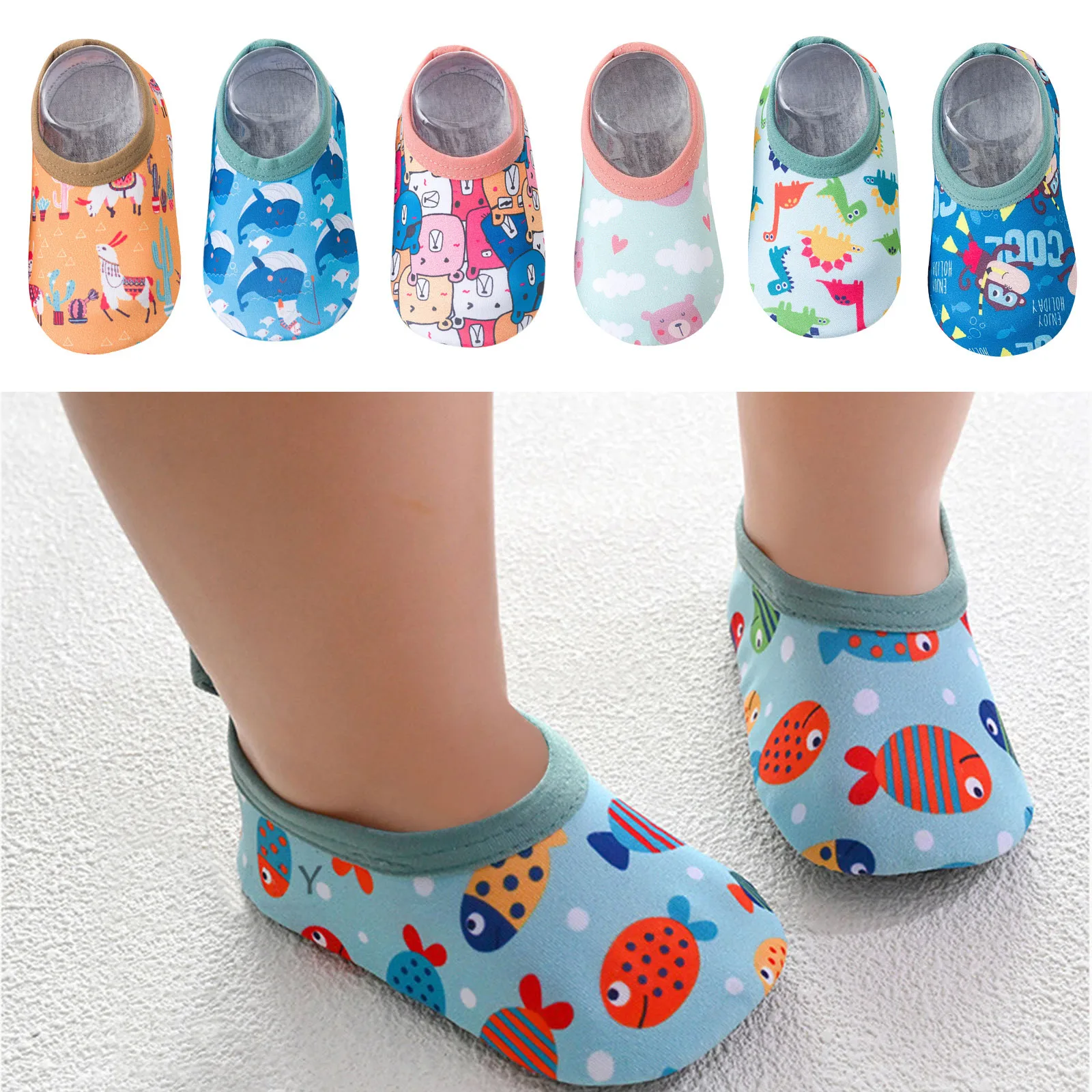 

Summer Baby Boys Girls Cartoon Swim Water Shoes Barefoot Aqua Kids Socks Non-Slip Shoes Children Socks For 3 Months-6 Years