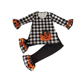

hot sale girl outfit grid pattern girls outfit fashion baby boutique summer clothes