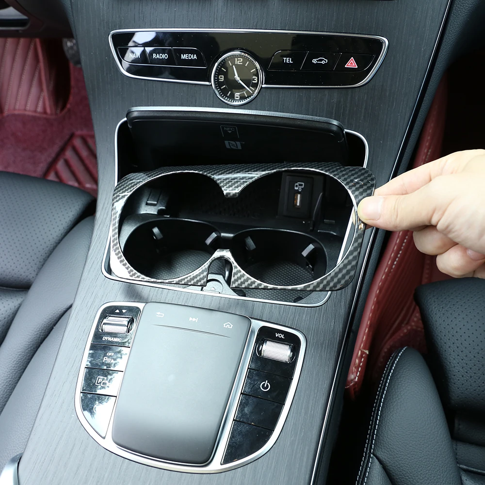 Декоративные наклейки на подстаканник для Mercedes-Benz C E GLC grade Black