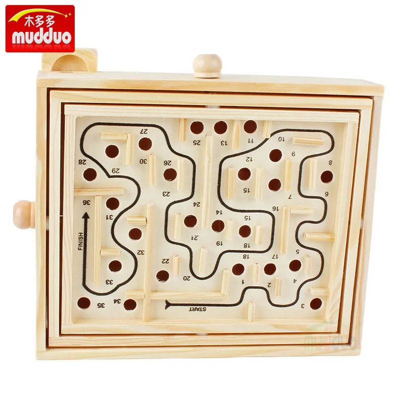 

Wood Medium Maze Balance Ball Bearing Game Children Adult Educational Gravity Wooden Camera Track Checkpoints Tabletop Toys