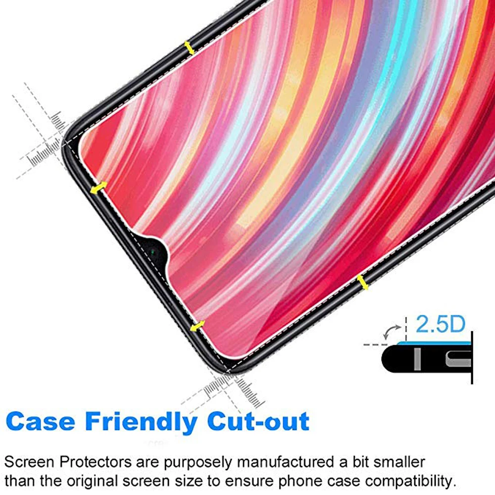 2 шт. Защитная пленка для экрана из закаленного стекла для Xiaomi Redmi 8 7 6 5 Защитная пленка для телефона для Redmi Note 8 Pro Note 7 Note8 9H HD