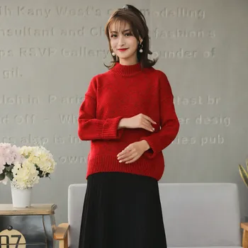 

Women's Turtleneck Sweater 2020 Spring Autumn Casual Female Knitted Sweaters Ladies Loose Long Sleeve Pullover Jumpers One Size