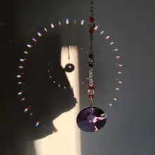 Ловец Солнца Радуга производитель окна солнце Ловец хрустальные бусины фэн-шуй 40 мм Круглый Подсолнух(фиолетовый