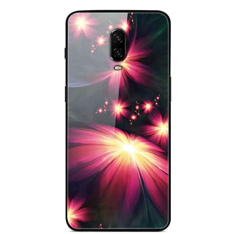 Закаленное стекло Чехол для Oneplus 6T Чехол One plus 6T Силиконовая рамка Жесткий ПК Красочная задняя крышка Для Oneplus 6T 1+ 6T Чехол для телефона