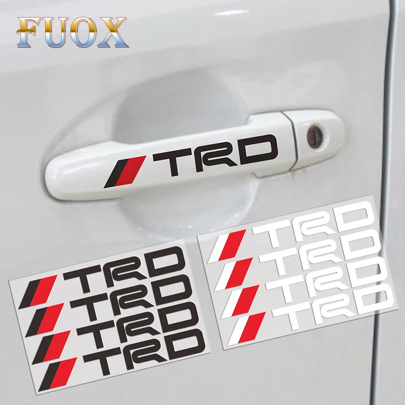 4 шт. автомобильный Стайлинг Логотип TRD дверные ручки светоотражающие