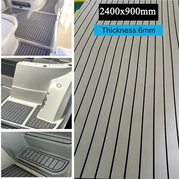 

Autoleader Gray 2400x900x6mm Marine Flooring Faux Teak EVA Foam Boat Decking Sheet Boat Decking Sheet Foam Floor Mat Pad Decor