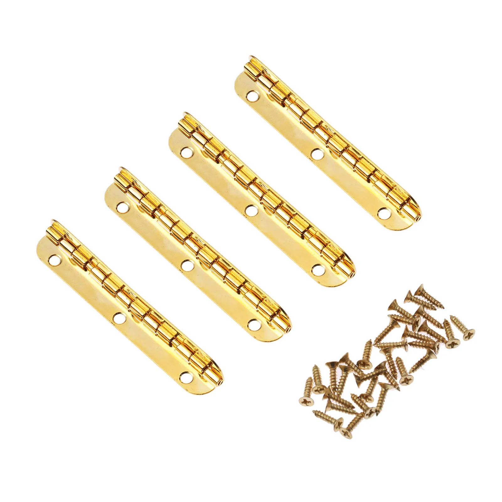 DRELD 4Pcs 65*15mm Gold Hinges Furniture Hardware Jewelry Chest Gift Wine Music Box Wood