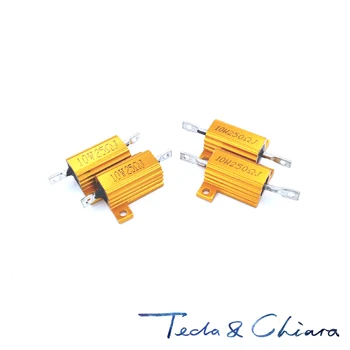 

2Pcs 5K 1.5K 3K 10K 2K 1K 2.2K R Ohm 10W Watt Gold Tone Wirewound Aluminum Power Metal Shell Case Resistance Resistor RX24