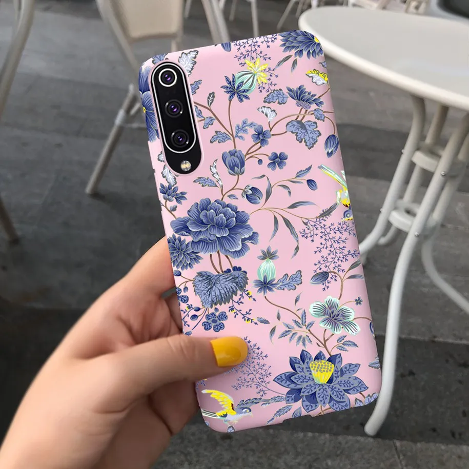 For Xiaomi Mi 9 SE Case New Liquid Silicone Matte Soft Lavender Flowers Protection Cover For Xiaomi Mi 9 Lite Mi9 SE Phone Cases iphone waterproof bag Cases & Covers