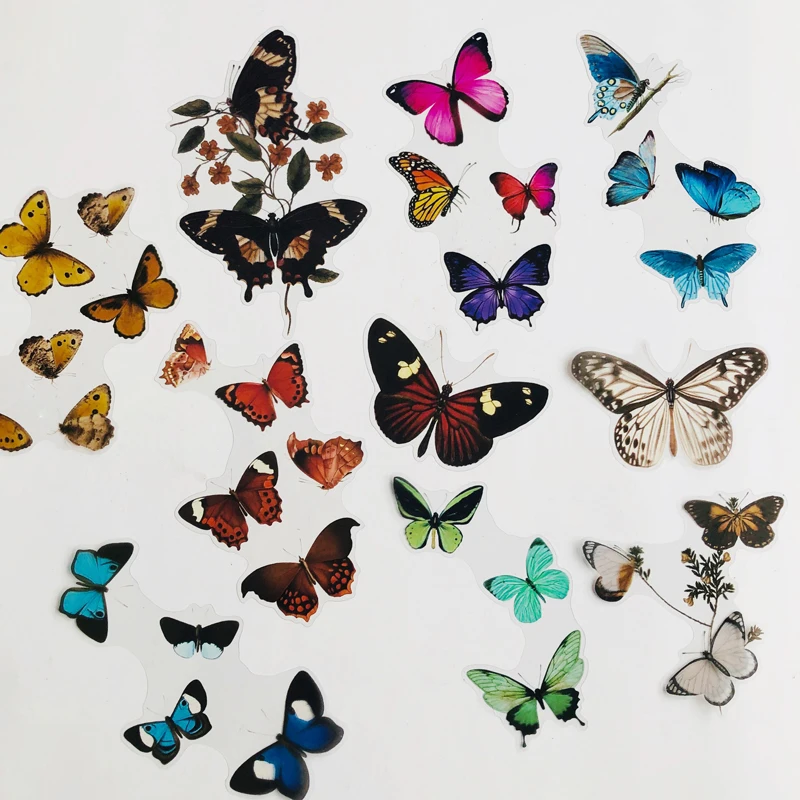 10 pcs /Bag Big Size Butterfly Groups PVC Decorative Adhesive Sticker DIY Craft Notebook Decoration