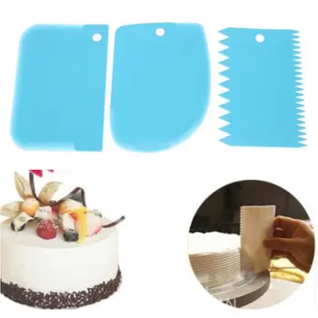 

2020 New 3pcs/set Plastic Dough Fondant Cake Decorating Baking Tool Pastry Tools Smooth Jagged Edge Spatulas Cutters